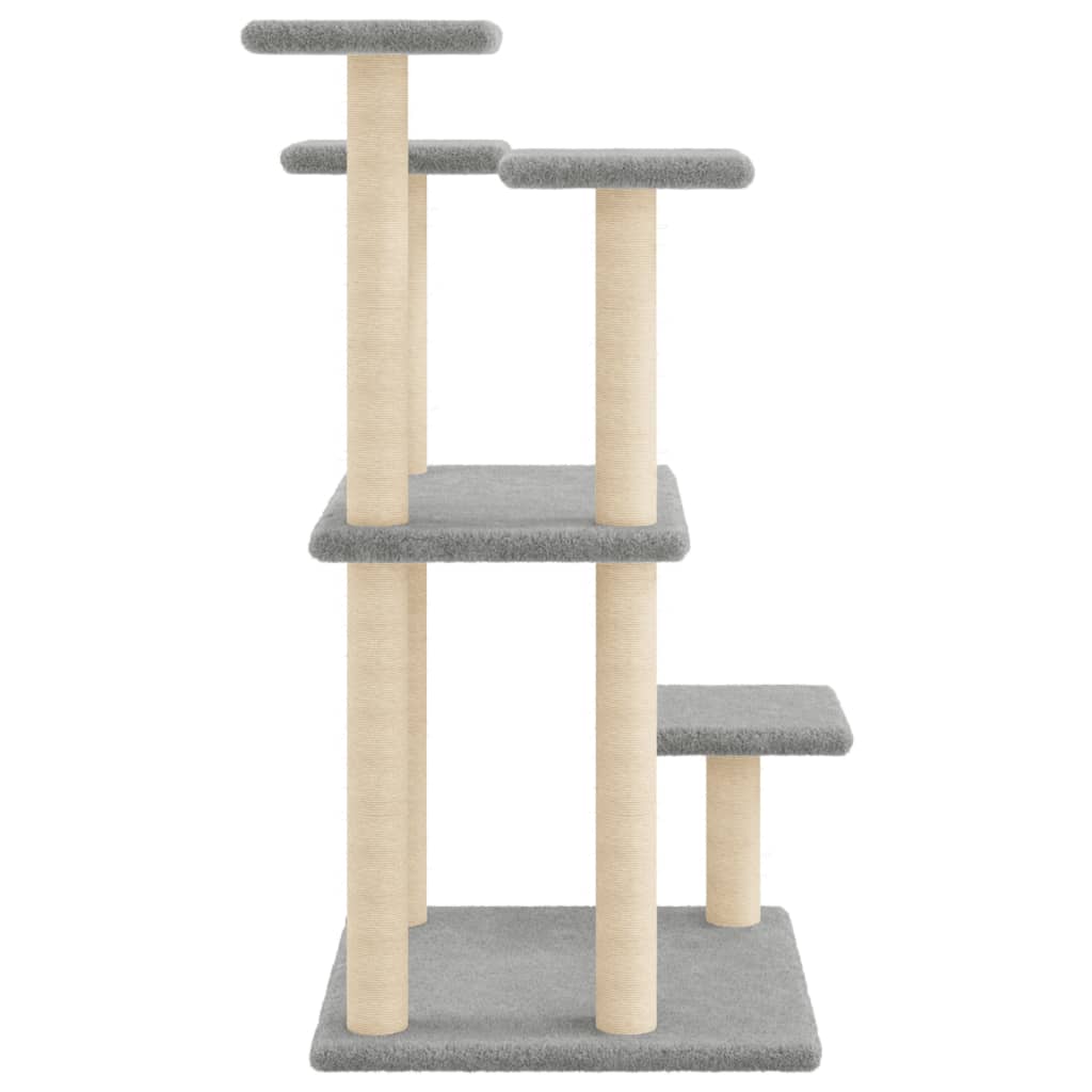 Cat scratching post with platforms, light grey, 98.5 cm