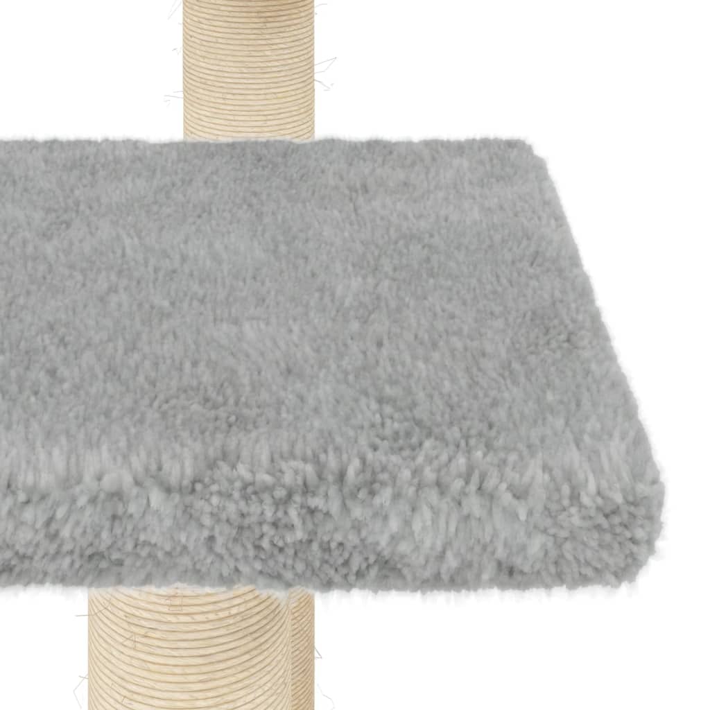 Cat scratching post with platforms, light grey, 98.5 cm