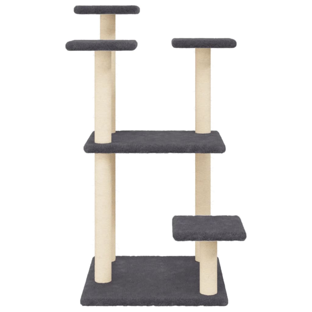 Cat scratching post with platforms, dark grey, 98.5 cm