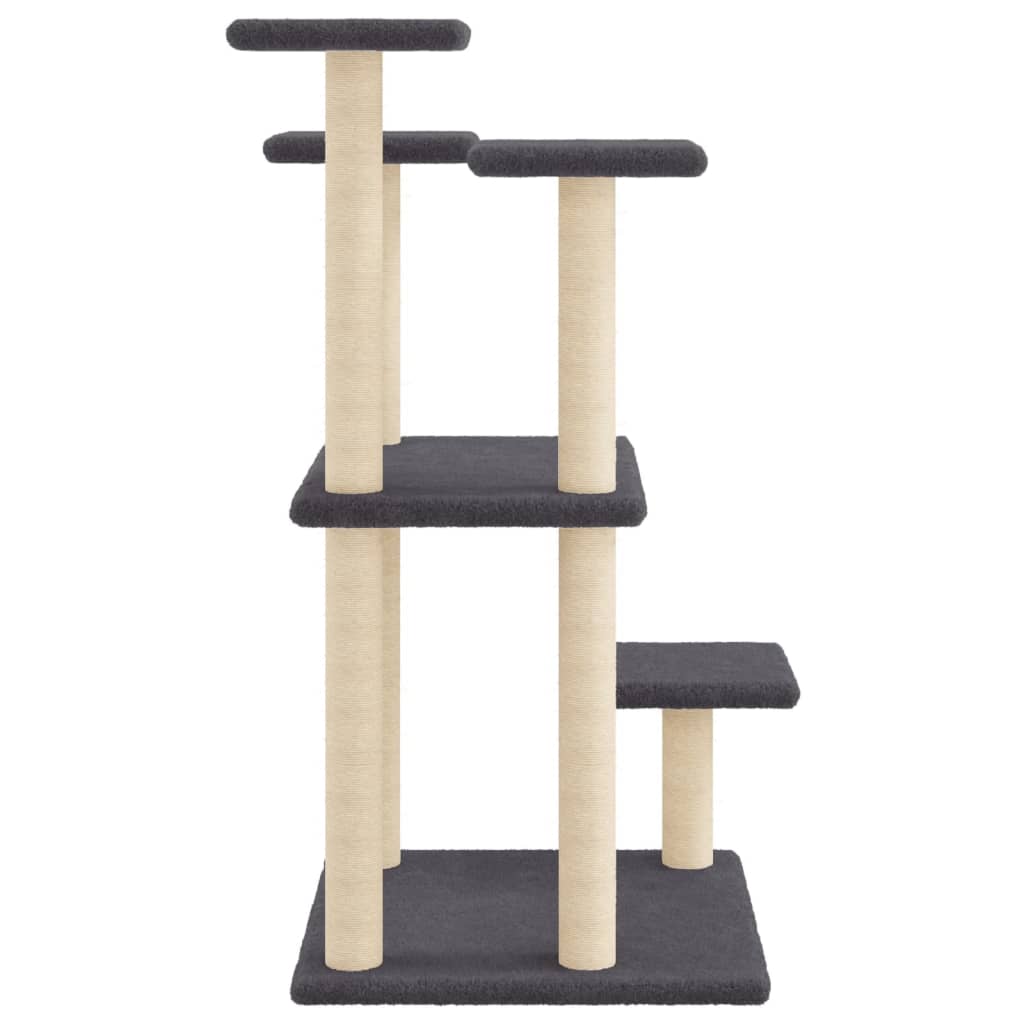 Cat scratching post with platforms, dark grey, 98.5 cm