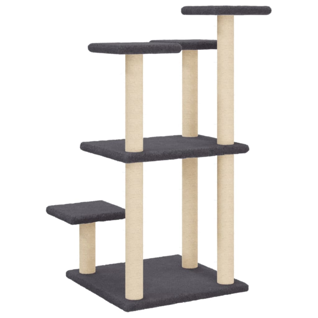 Cat scratching post with platforms, dark grey, 98.5 cm