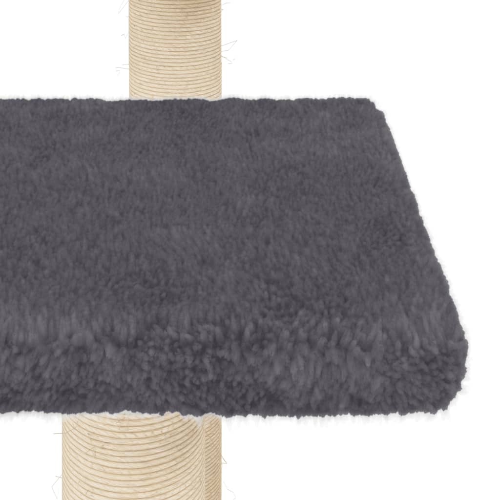 Cat scratching post with platforms, dark grey, 98.5 cm