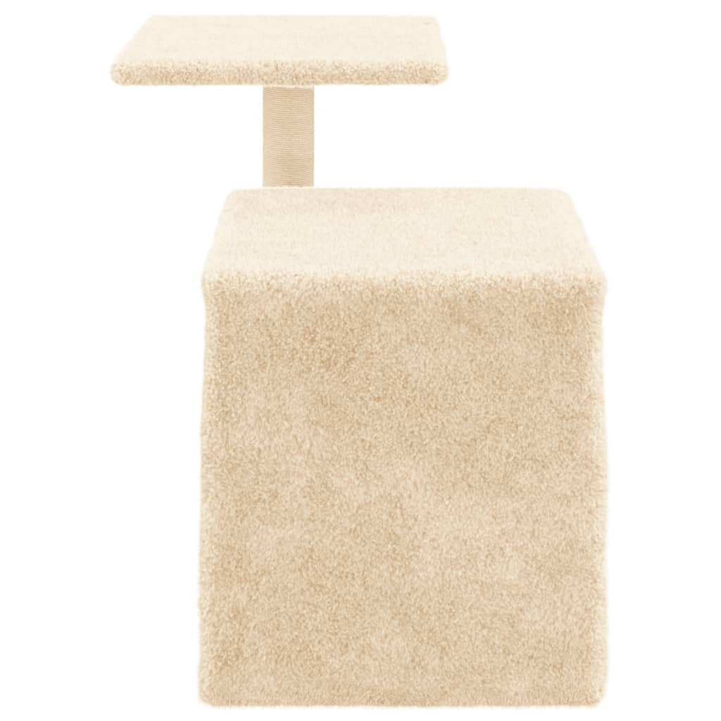 Cat house with sisal rope scratching posts, cream, 50.5 cm