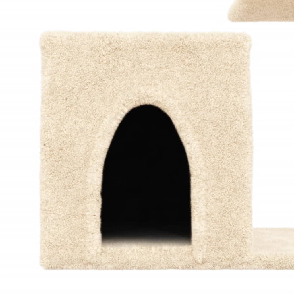 Cat house with sisal rope scratching posts, cream, 50.5 cm