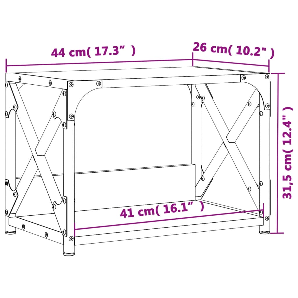 printer stand, 2 levels Sonoma oak 44x26x31.5 cm artificial wood