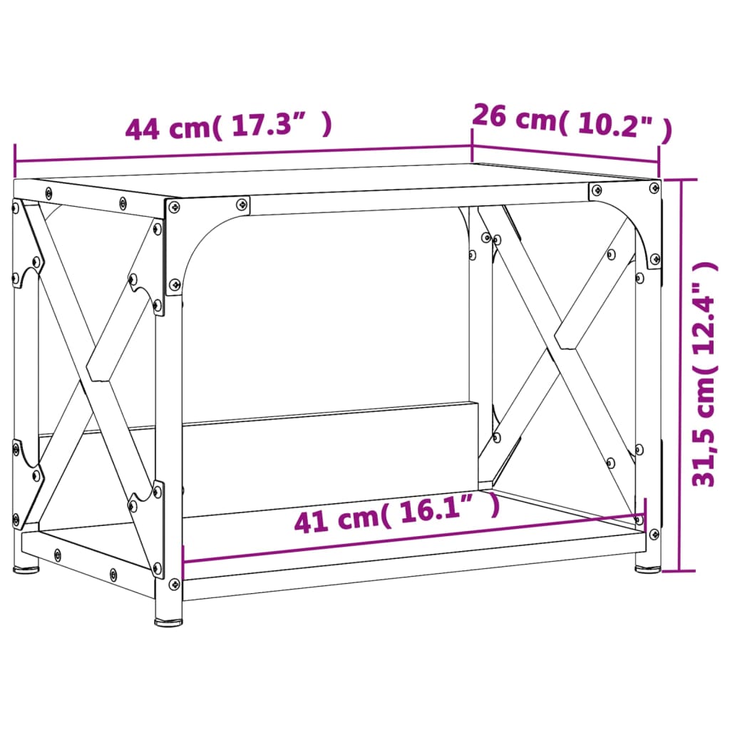 printer stand, 2 levels smoked oak 44x26x31.5 cm artificial wood