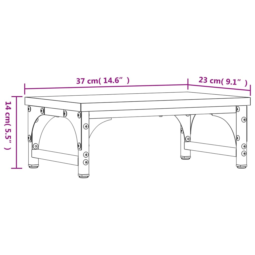 monitor stand, black, 37x23x14 cm, artificial wood