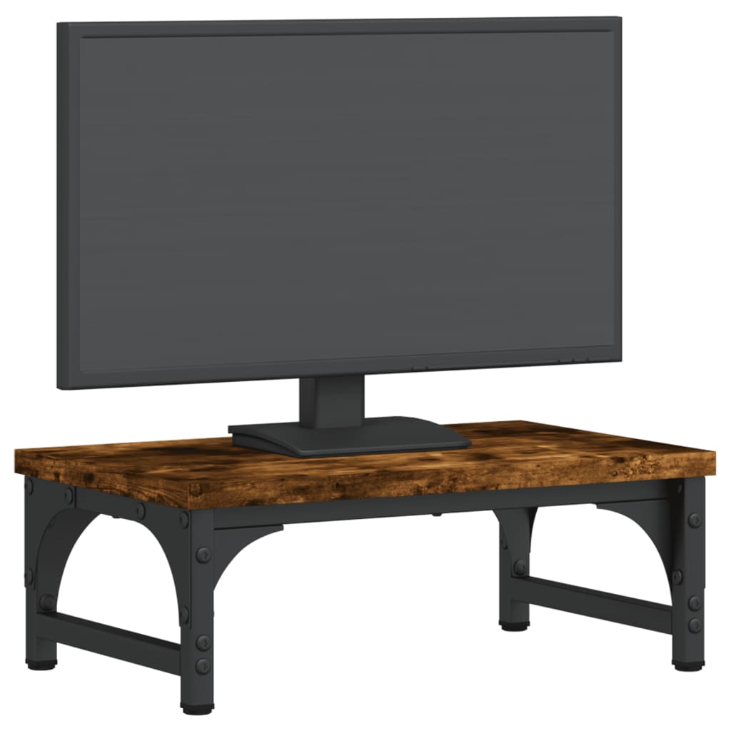 monitor stand, smoked oak, 37x23x14 cm, artificial wood