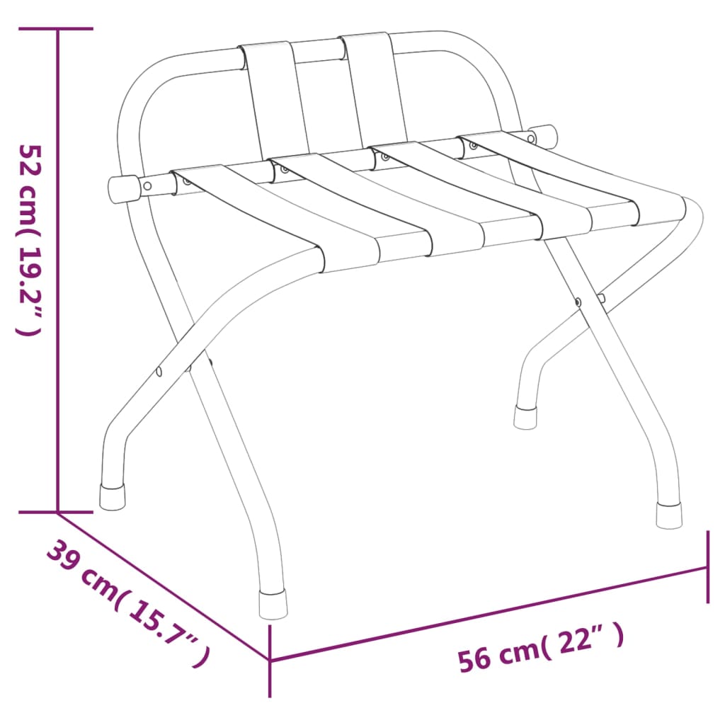 luggage rack with backrest, silver, 56 x 39 x 52cm