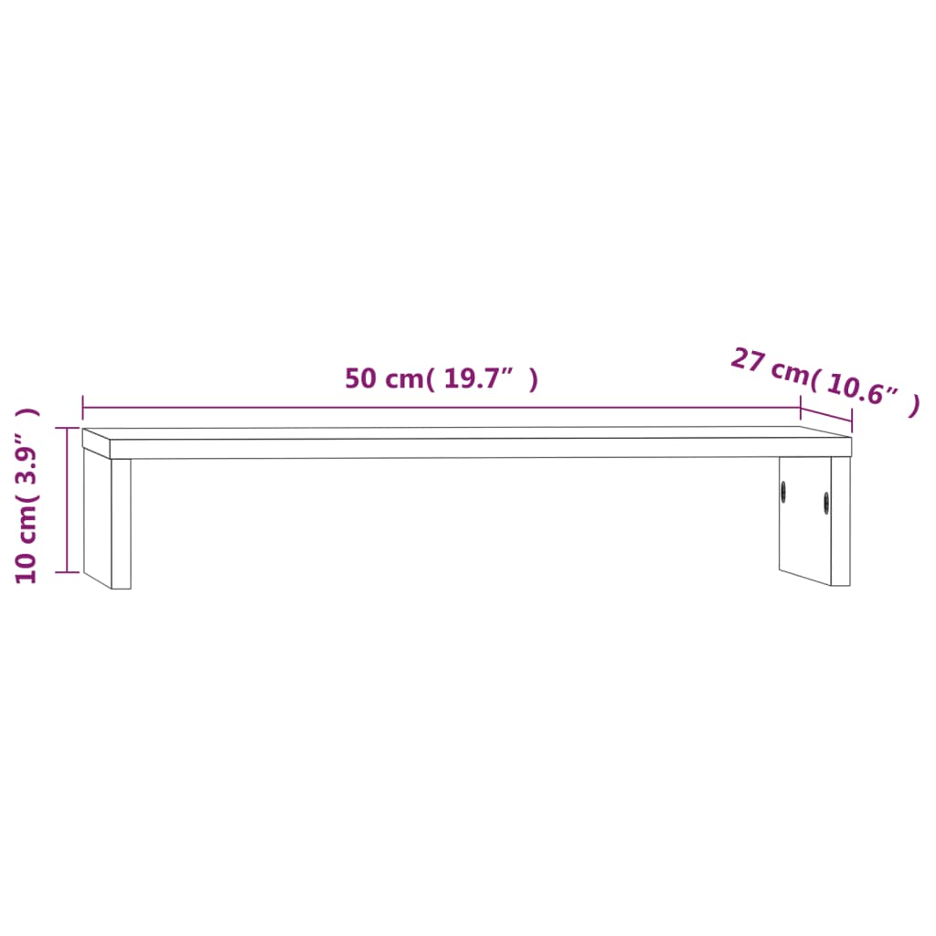 monitor stand, 50 x 27 x 10 cm, pine wood