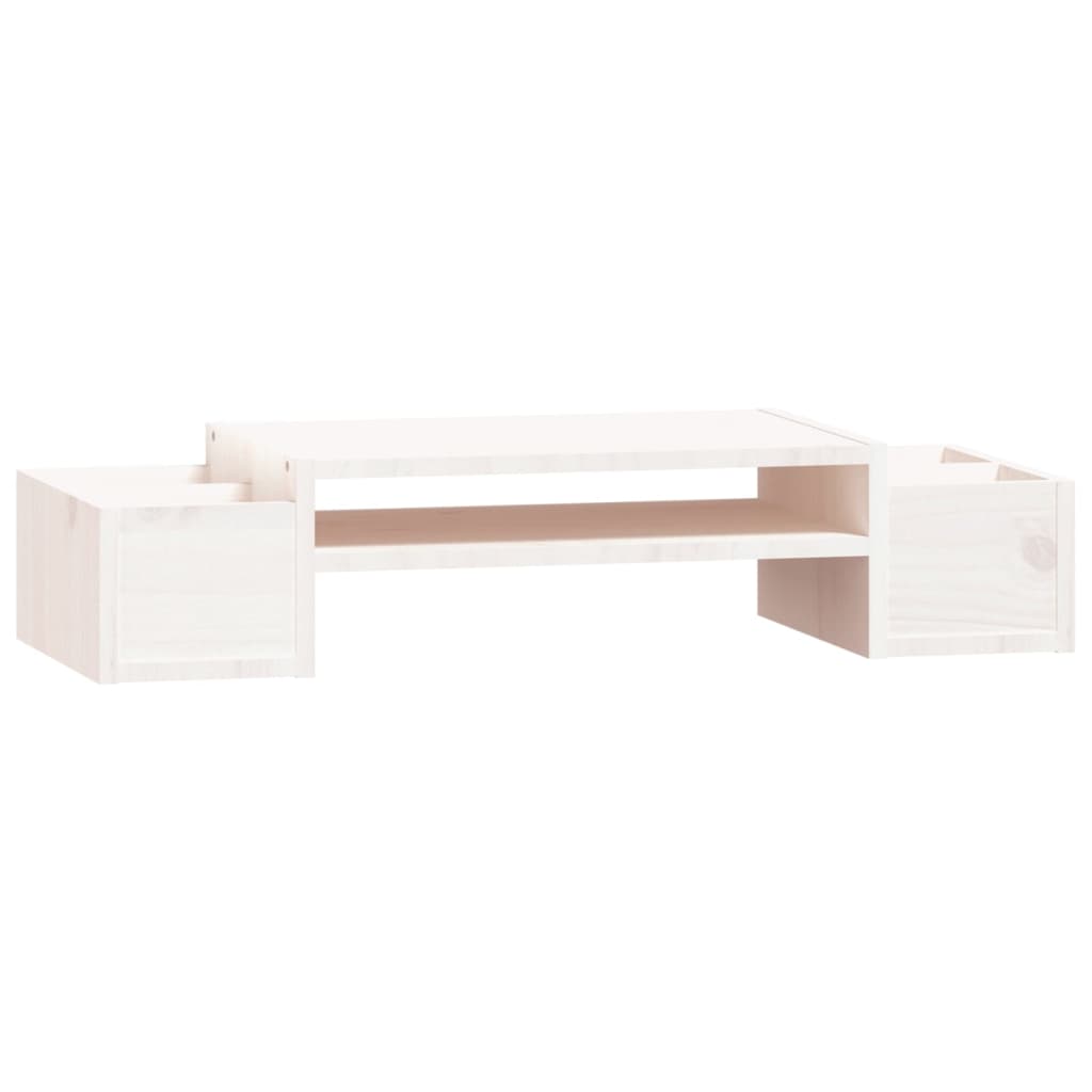 monitor stand, white, 70 x 27.5 x 15 cm, pine wood