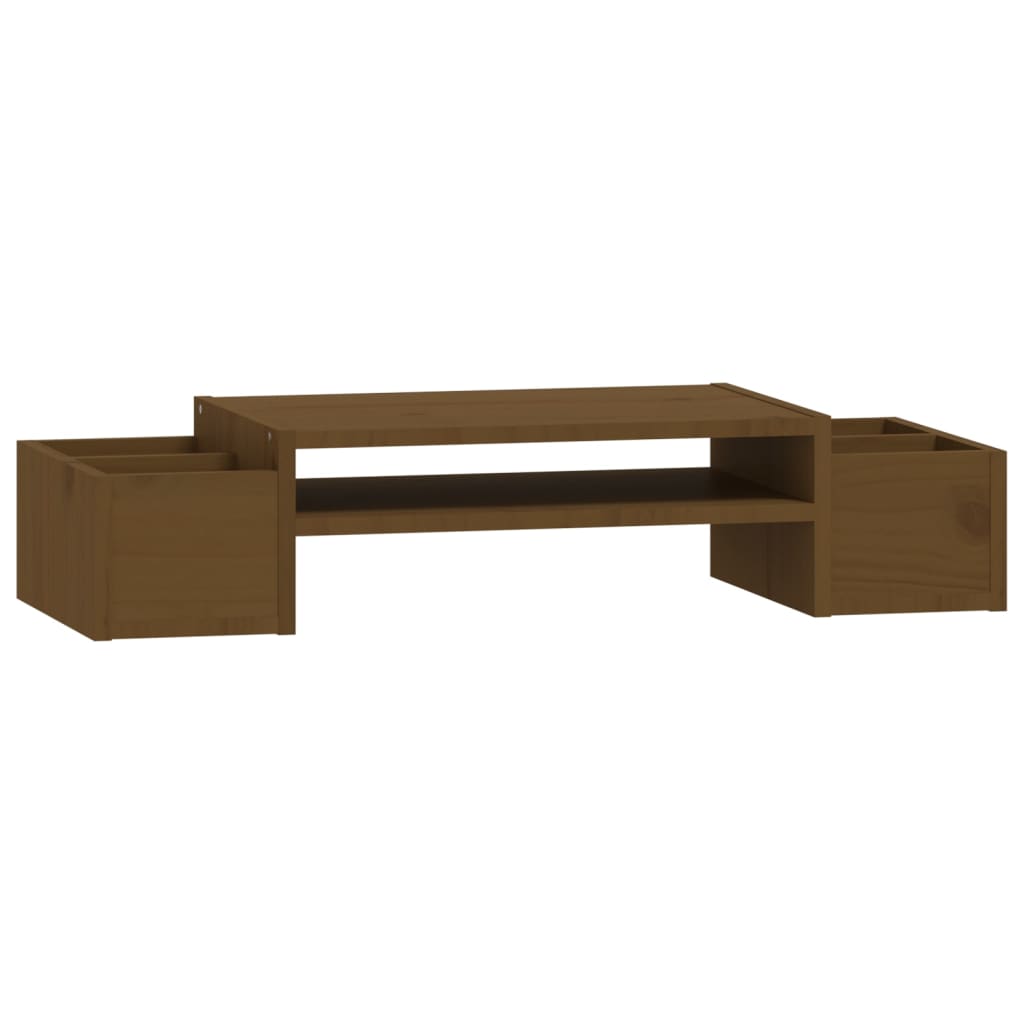 monitor stand, honey brown, 70x27.5x15 cm, pine wood