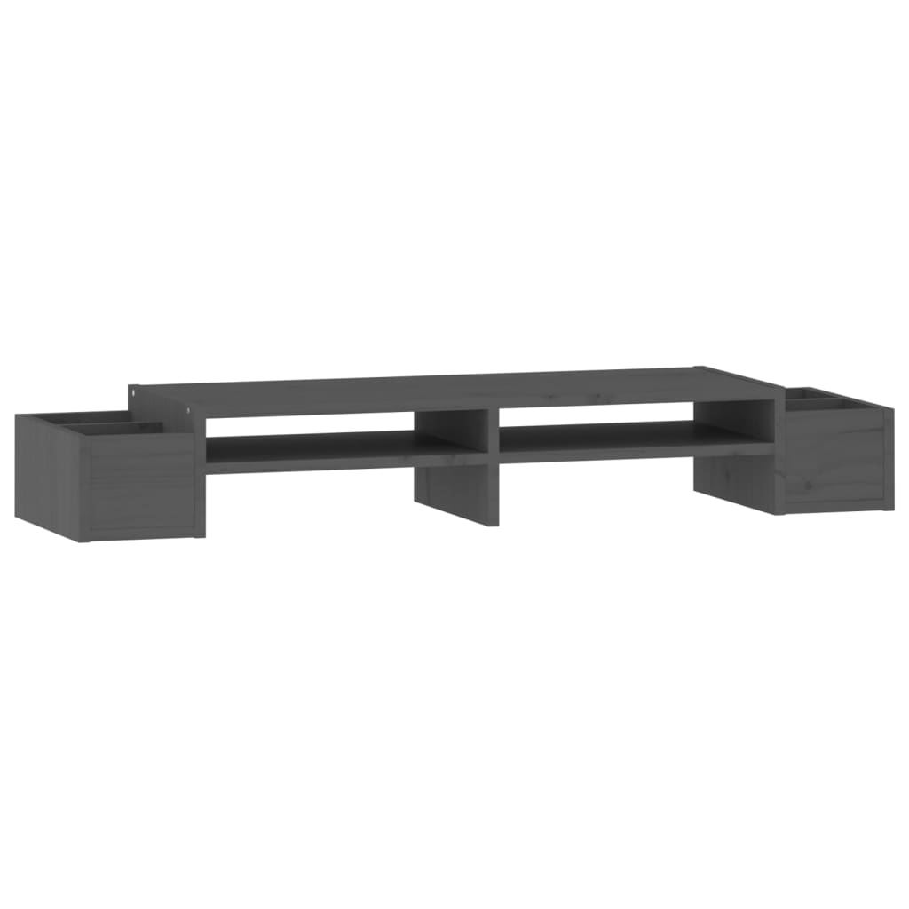 monitor stand, gray, 100 x 27.5 x 15 cm, pine wood