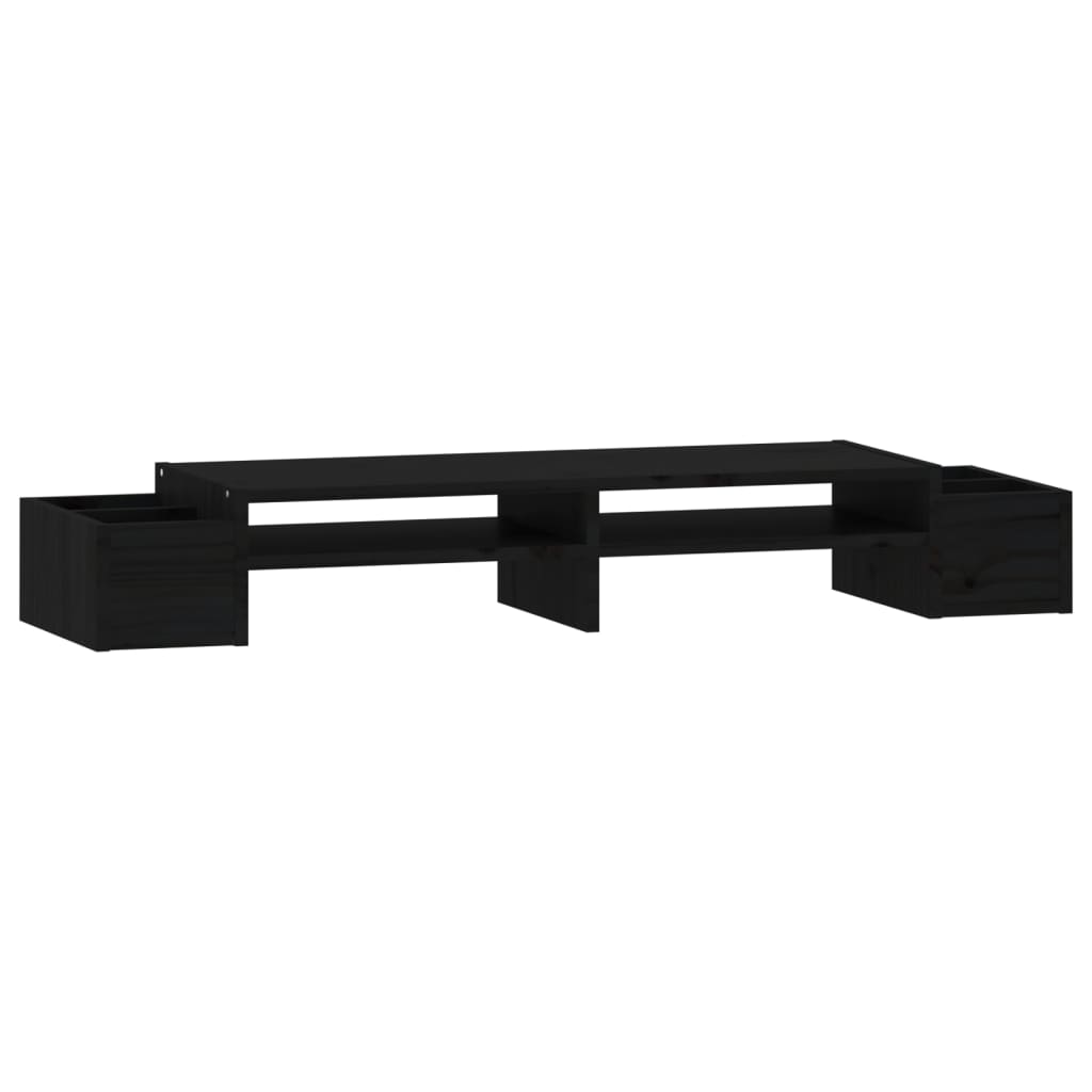 monitor stand, black, 100 x 27.5 x 15 cm, pine wood