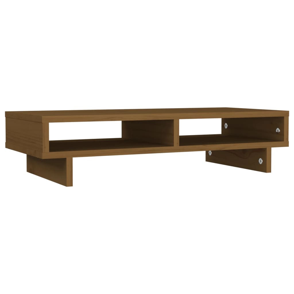 monitor stand, honey brown, 60 x 27 x 14 cm, pine wood