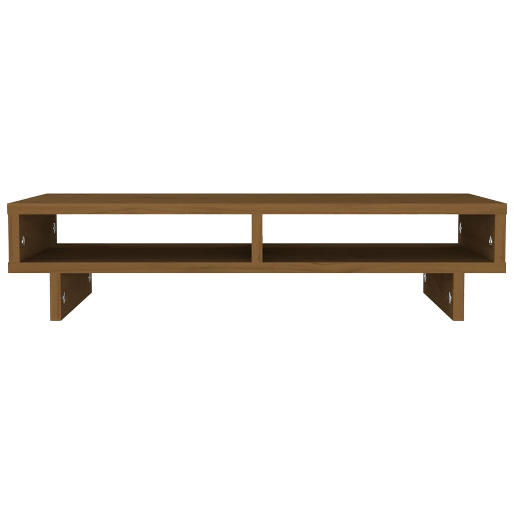 monitor stand, honey brown, 60 x 27 x 14 cm, pine wood