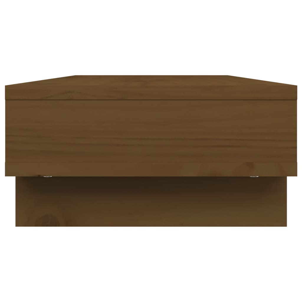 monitor stand, honey brown, 60 x 27 x 14 cm, pine wood