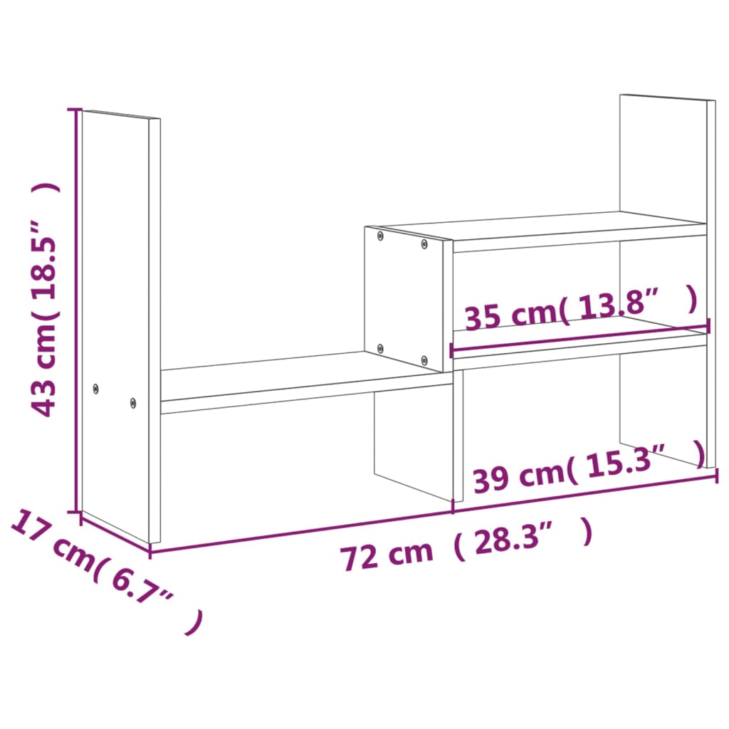 подставка под монитор, (39-72) x 17 x 43 см, сосна