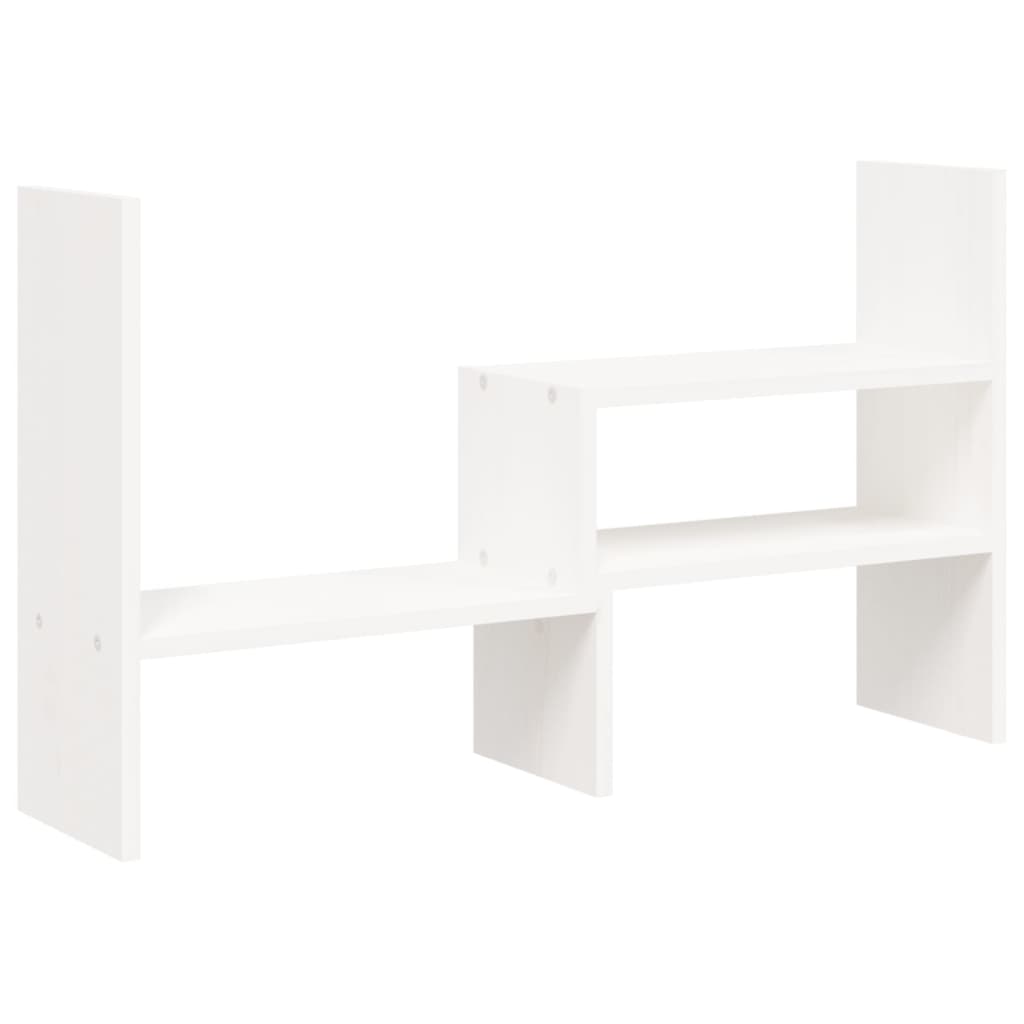 monitor stand, white, (39-72) x 17 x 43 cm, pine wood