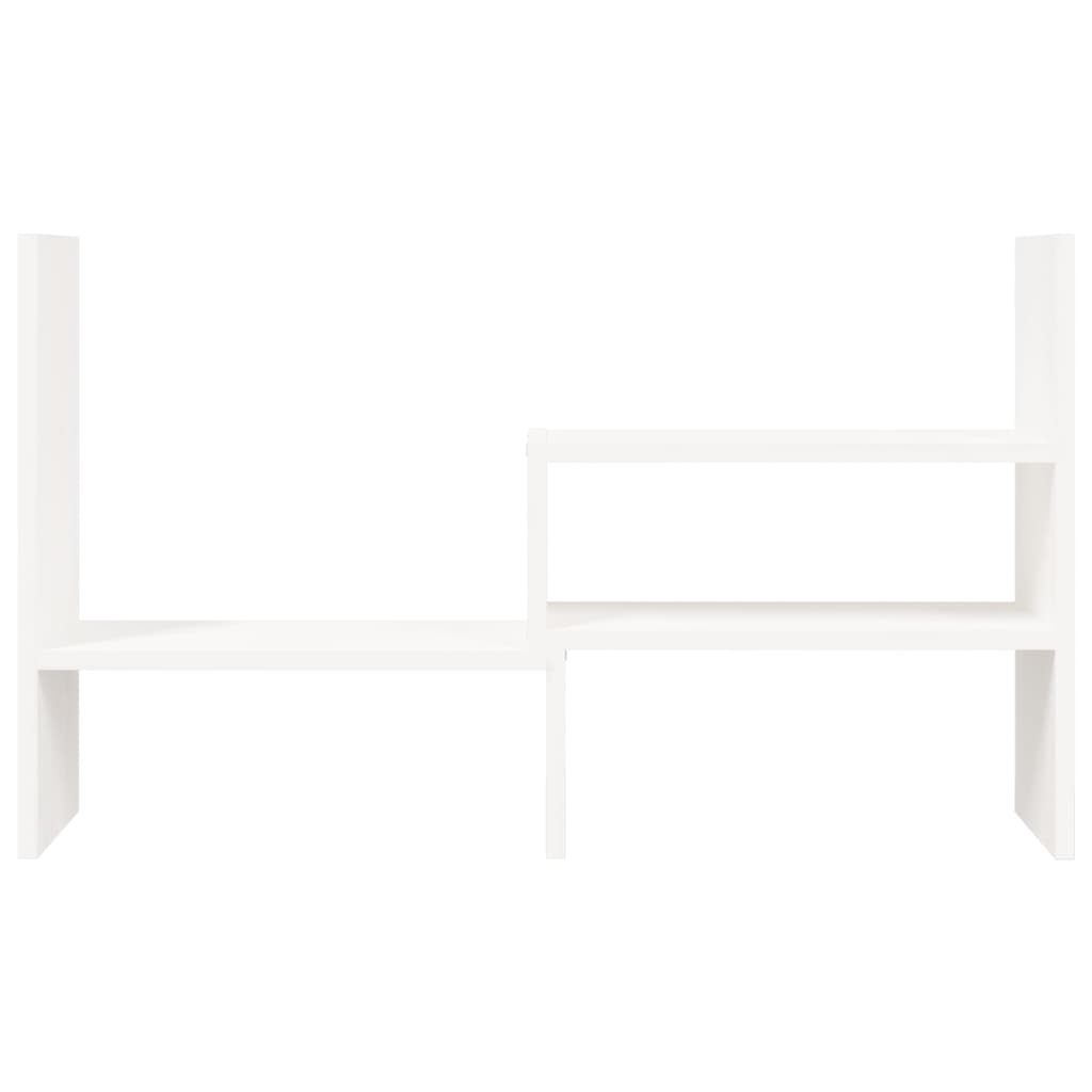 monitor stand, white, (39-72) x 17 x 43 cm, pine wood