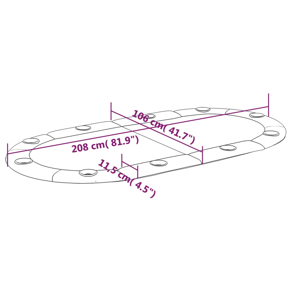 kokkupandav pokkeri lauaplaat 10 mängijale, sinine 208x106x3 cm