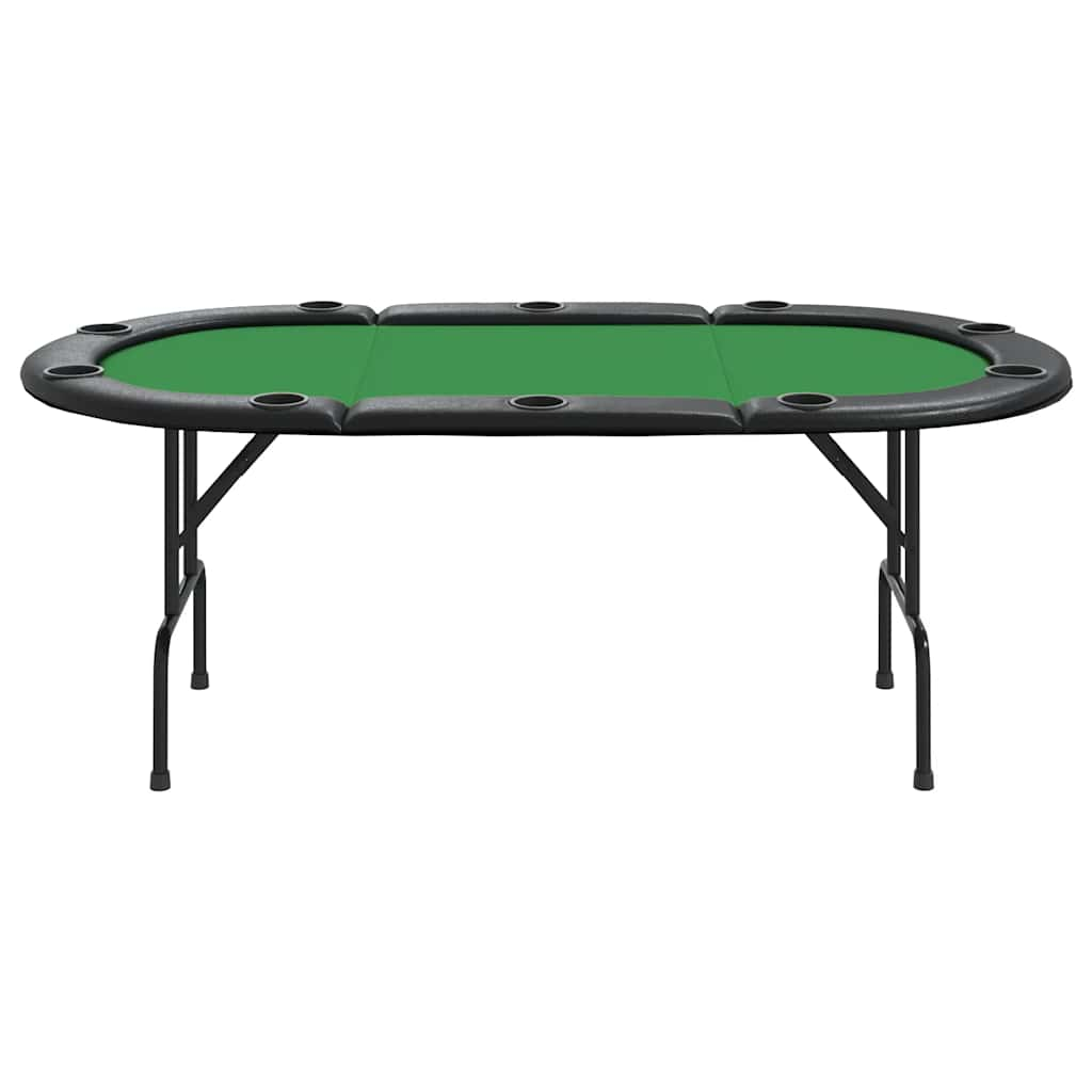 foldable poker table for 10 players, green, 207x106x76 cm