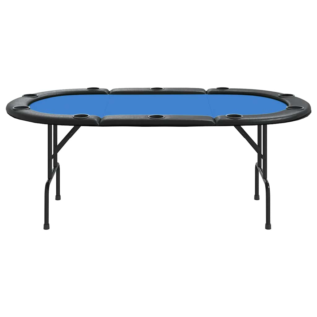 foldable poker table for 10 players, blue, 207x106x76 cm