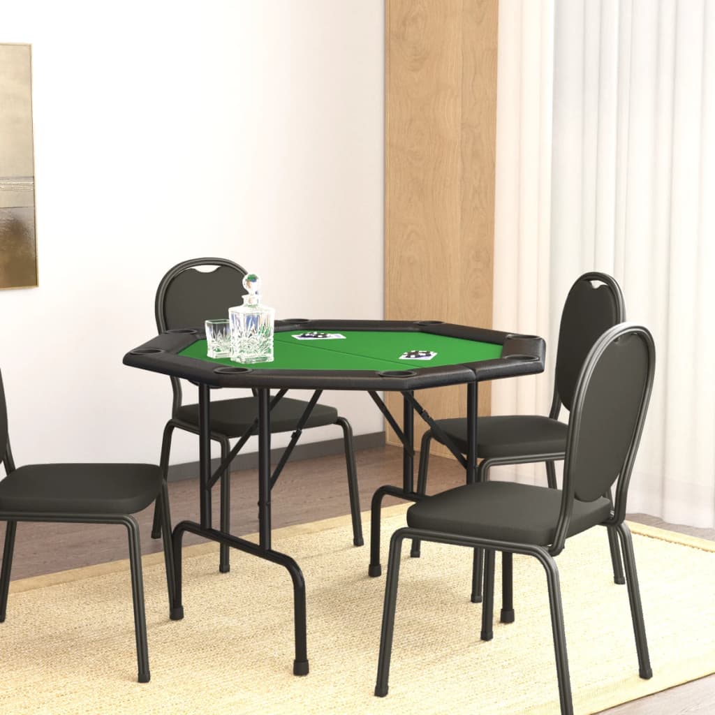 foldable poker table for 8 players, green, 108x108x75 cm