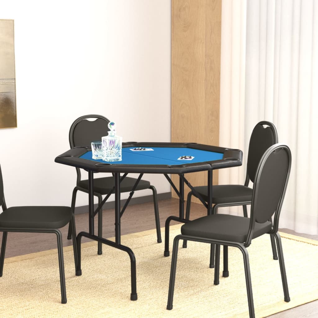 foldable poker table for 8 players, blue, 108x108x75 cm