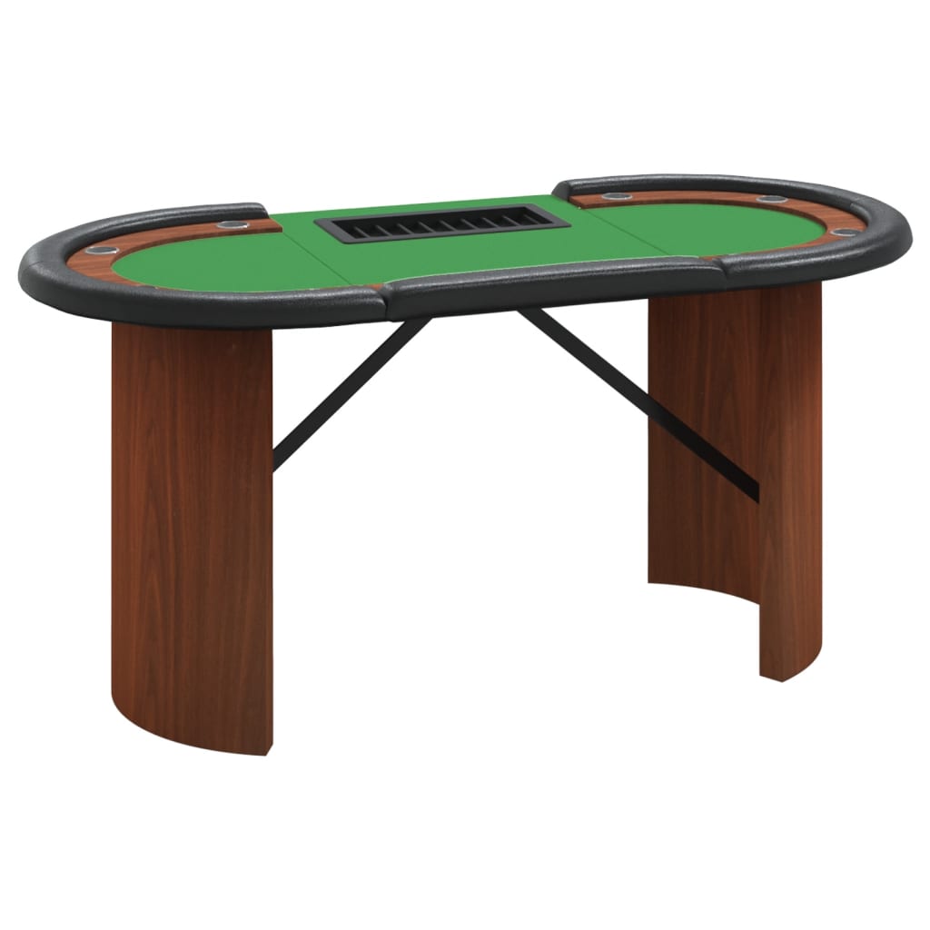 poker table with chip tray for 10 players, green, 160x80x75 cm