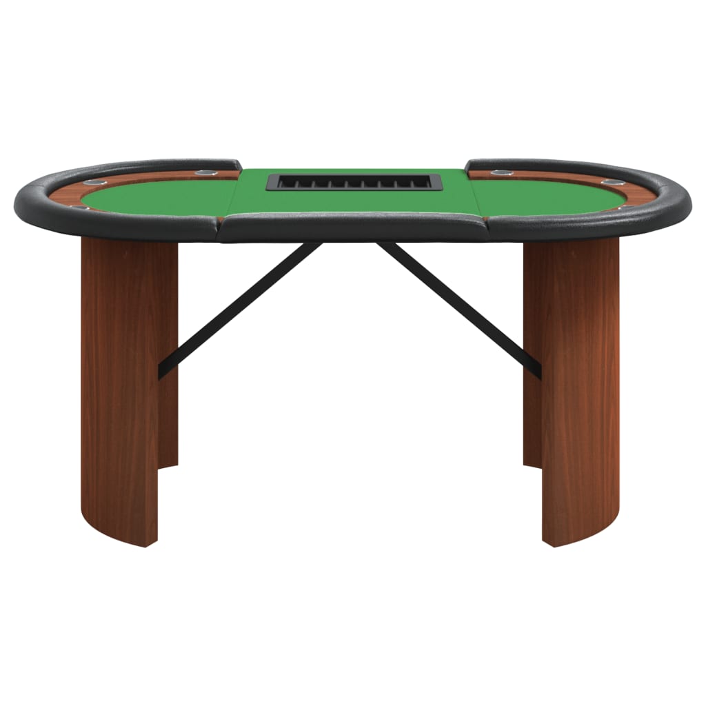 poker table with chip tray for 10 players, green, 160x80x75 cm