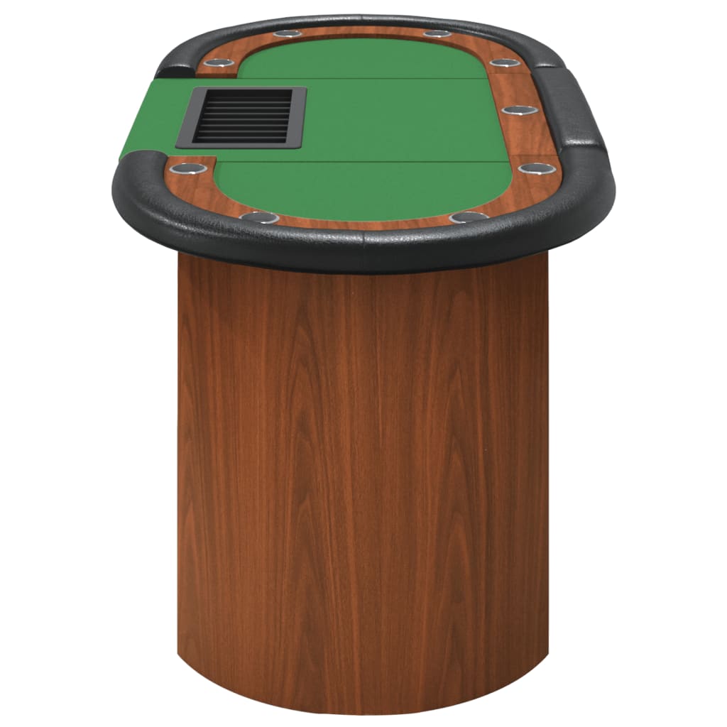 poker table with chip tray for 10 players, green, 160x80x75 cm