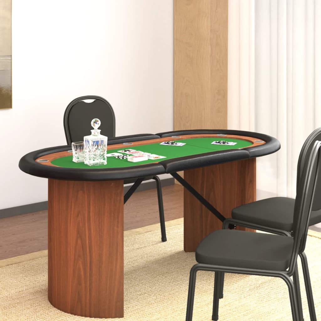 poker table for 10 players, green, 160x80x75 cm