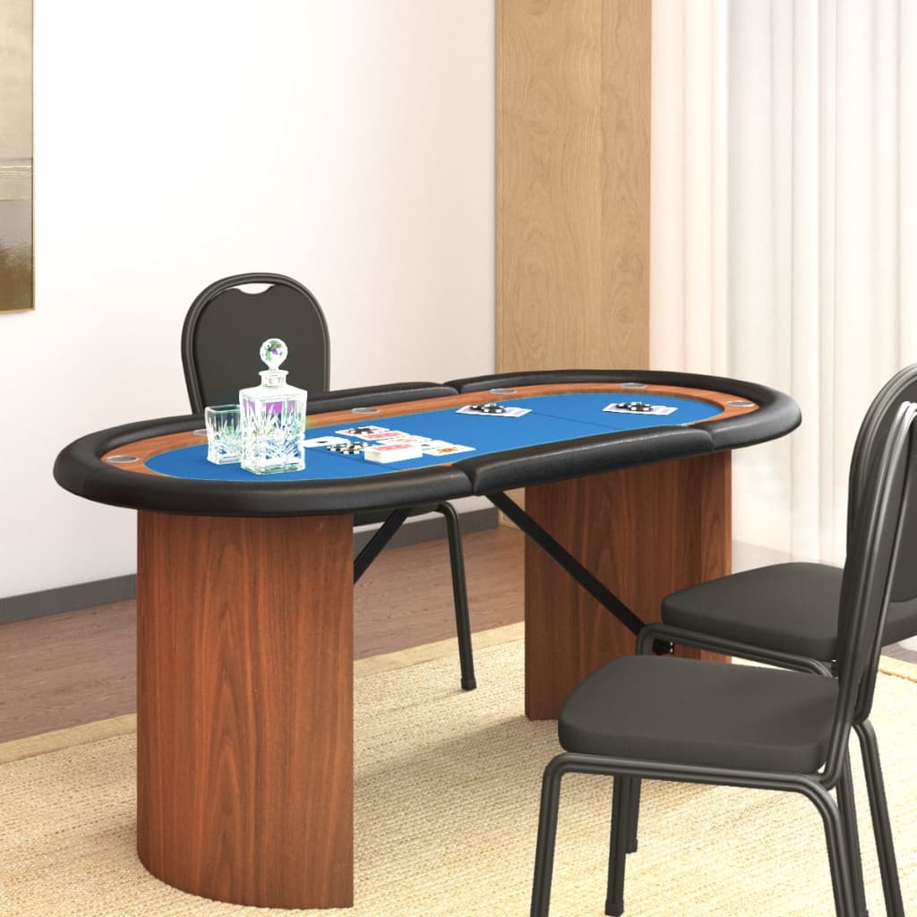 poker table for 10 players, blue, 160x80x75 cm