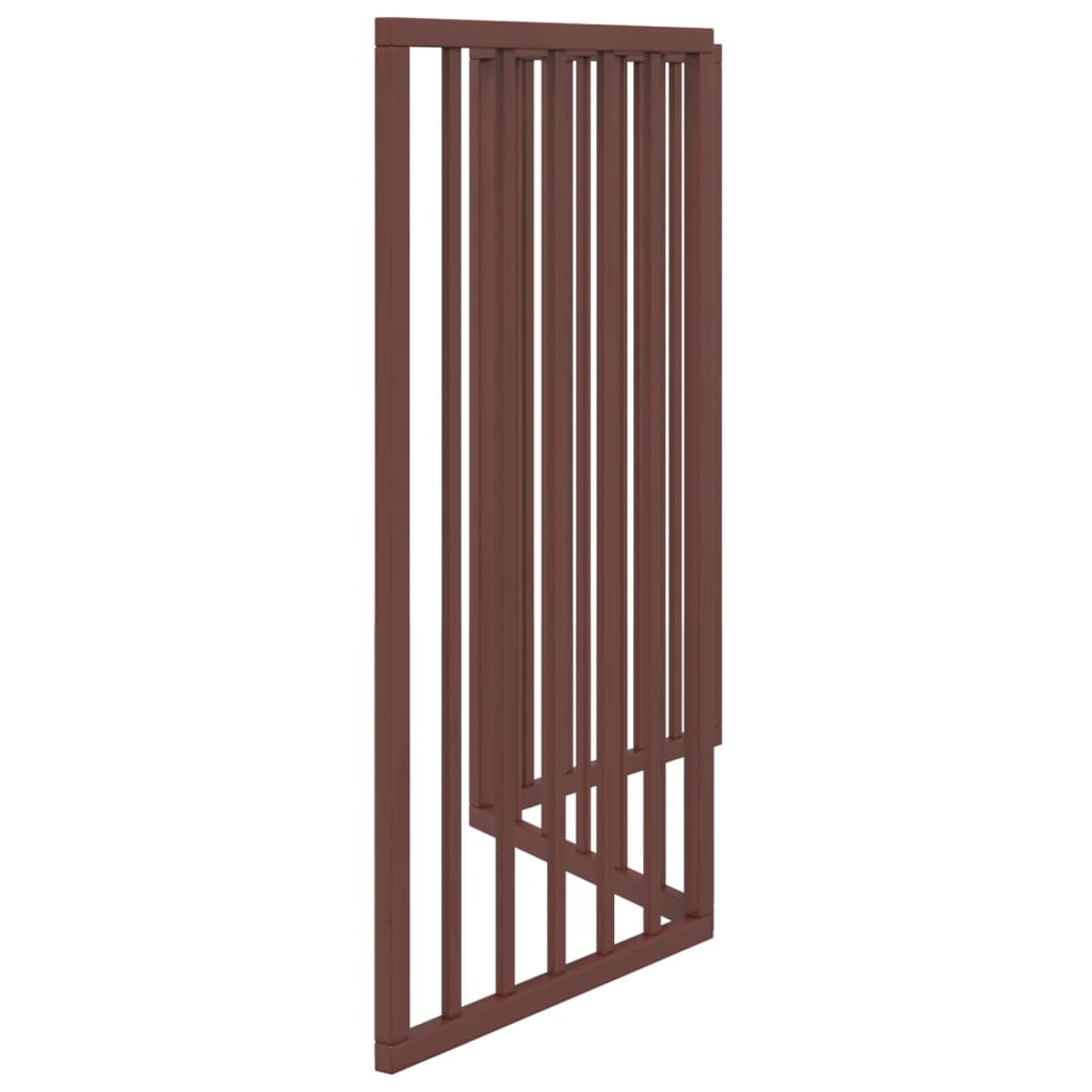 foldable dog gate, 3 panels, brown, 150 cm, poplar wood