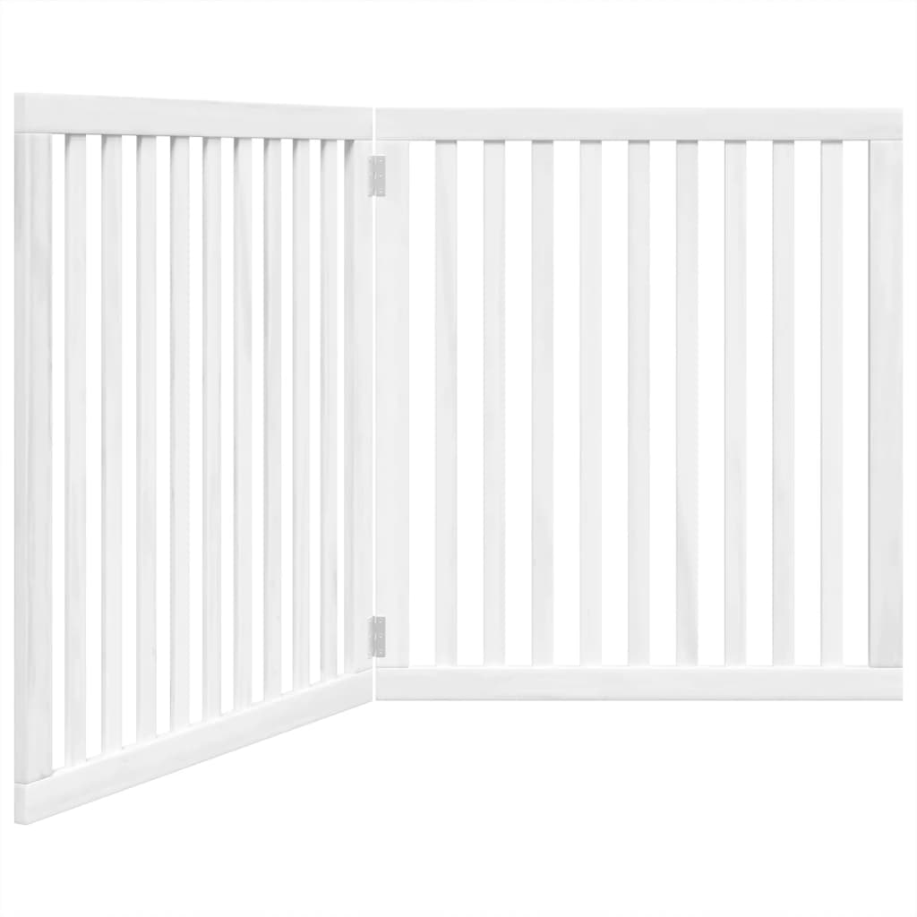 foldable dog gate, 2 panels, white, 160 cm, poplar wood