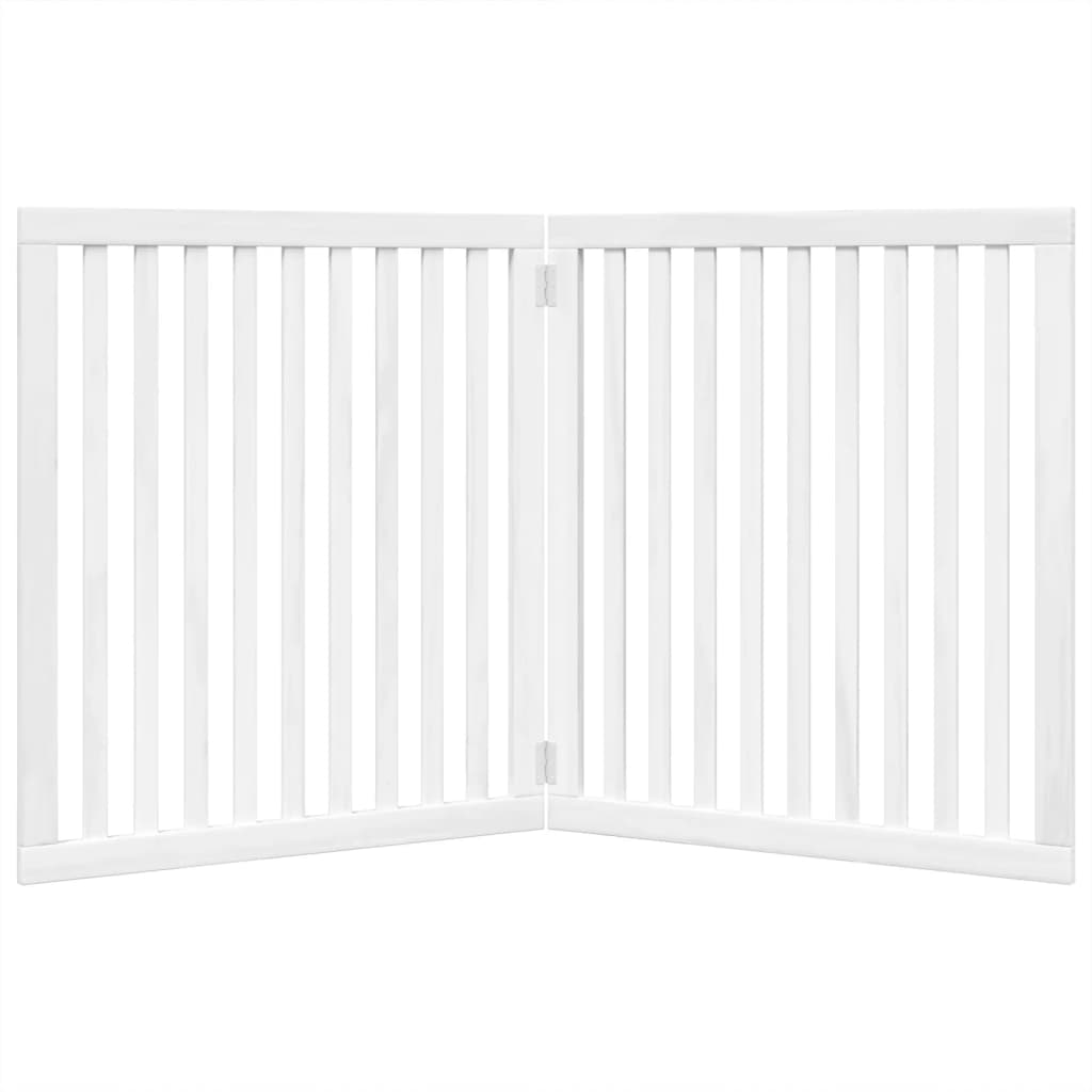 foldable dog gate, 2 panels, white, 160 cm, poplar wood