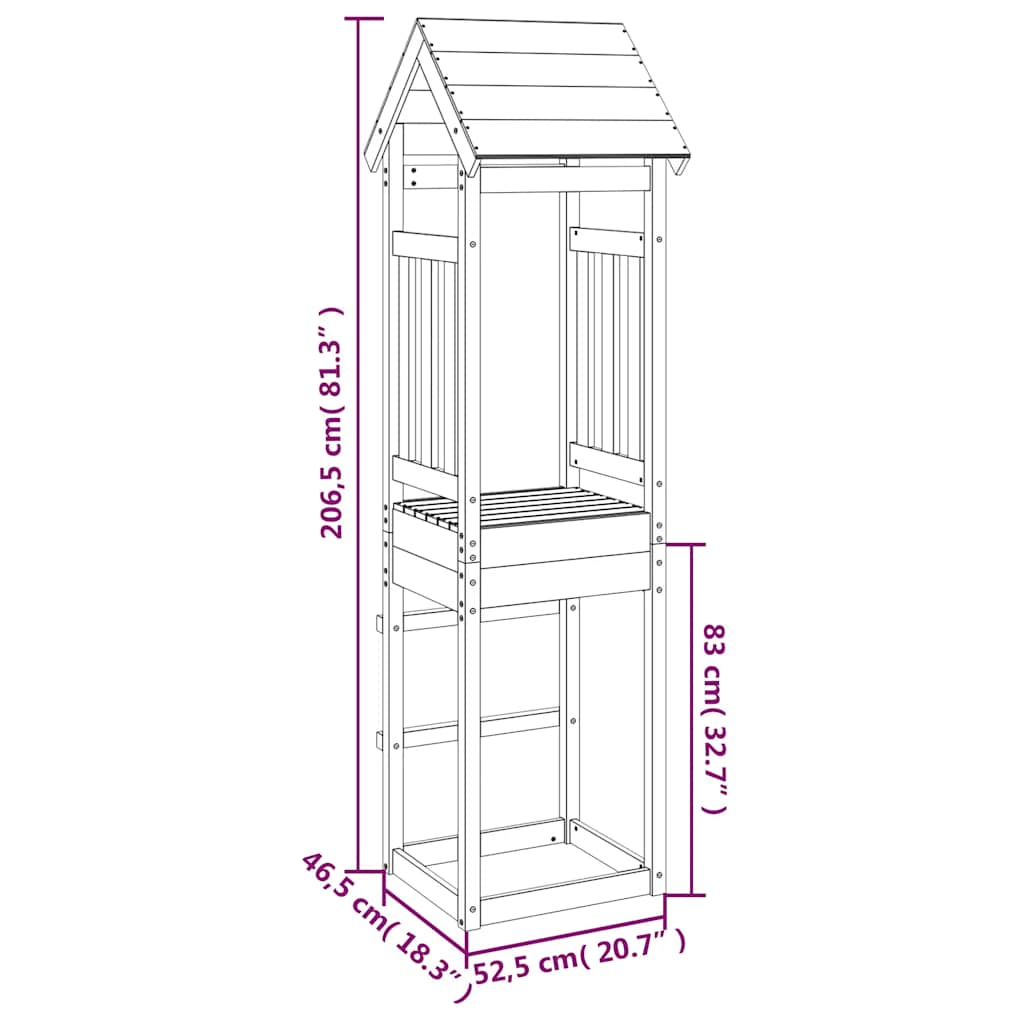 play tower, 52.5 x 46.5 x 206.5 cm, pine wood