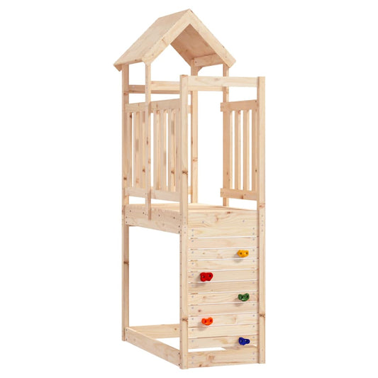 Play tower with climbing wall, 53 x 110.5 x 214 cm, pine wood