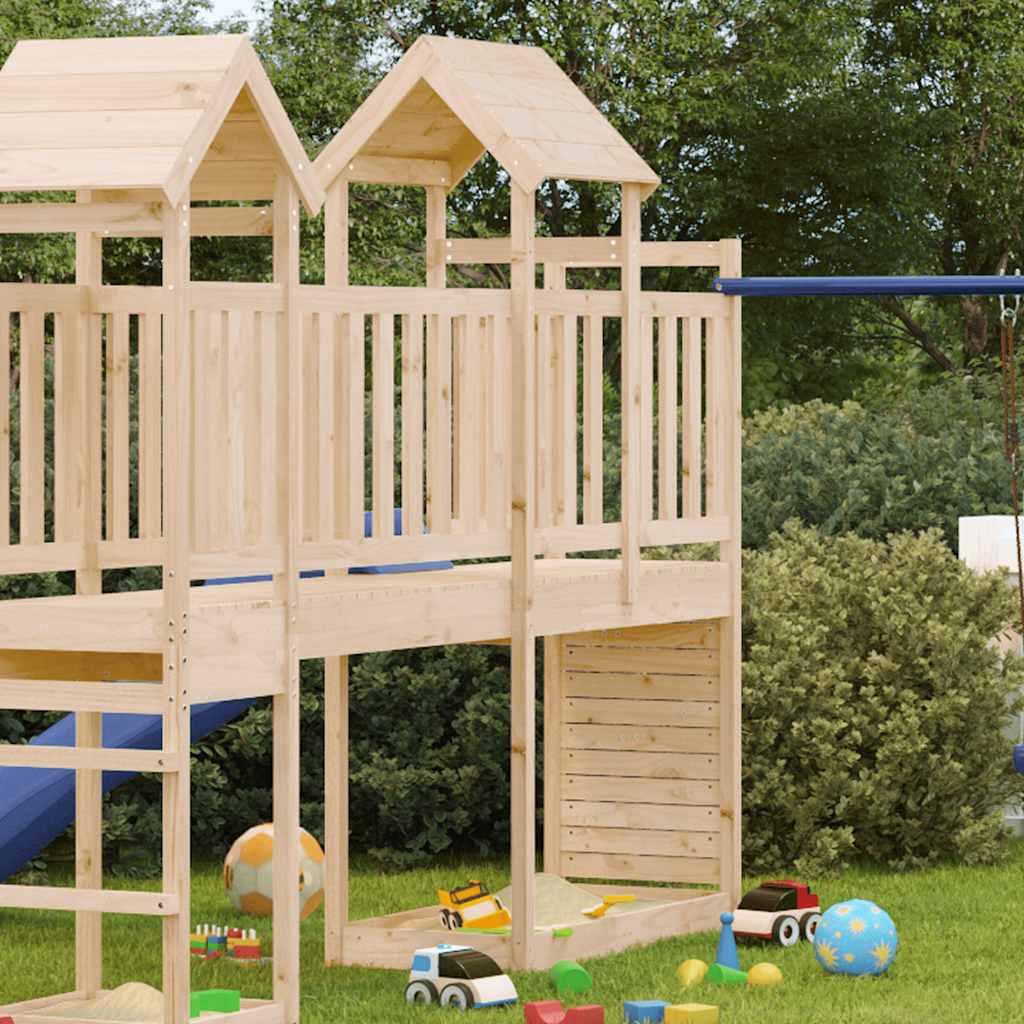 Play tower with climbing wall, 53 x 110.5 x 214 cm, pine wood