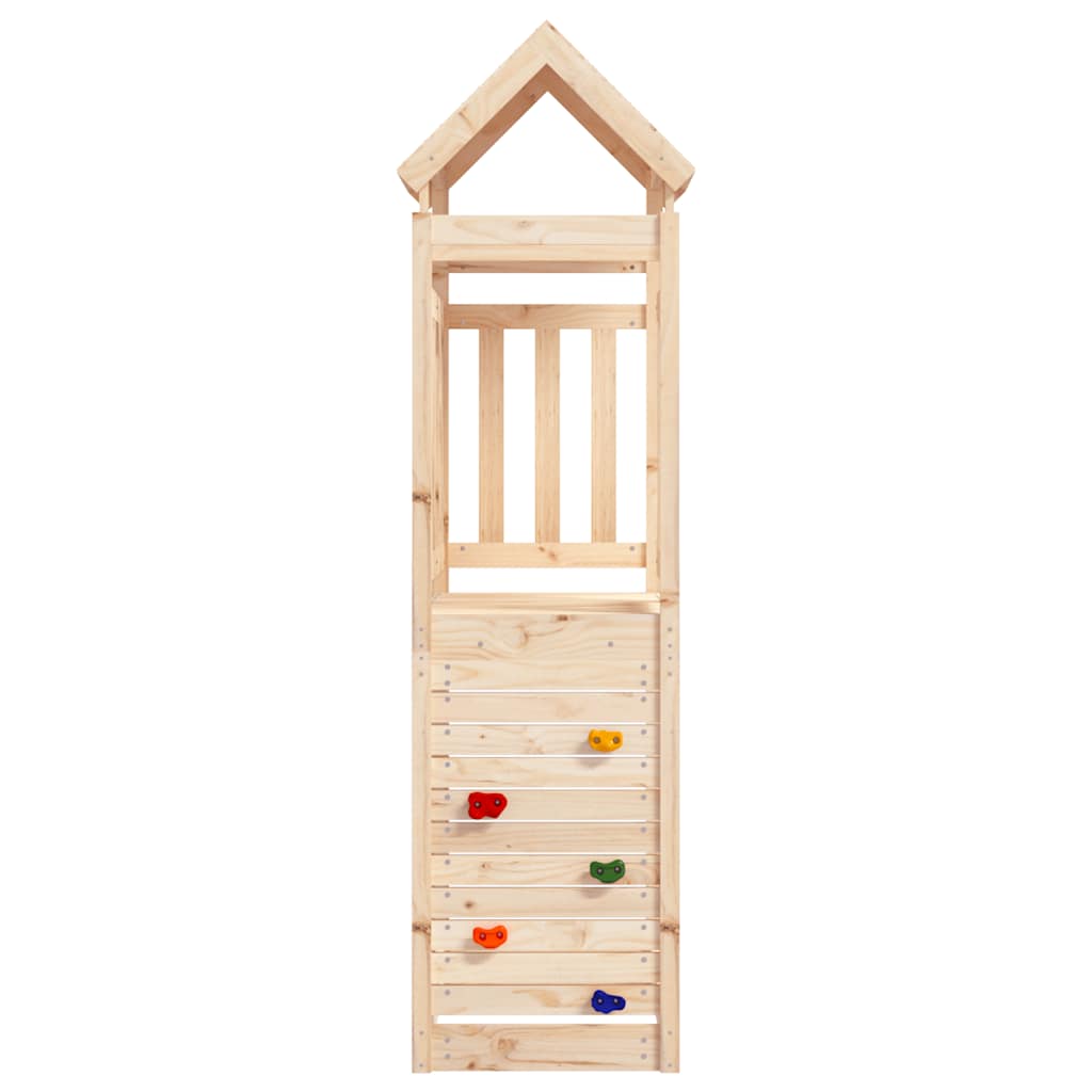 Play tower with climbing wall, 53 x 110.5 x 214 cm, pine wood