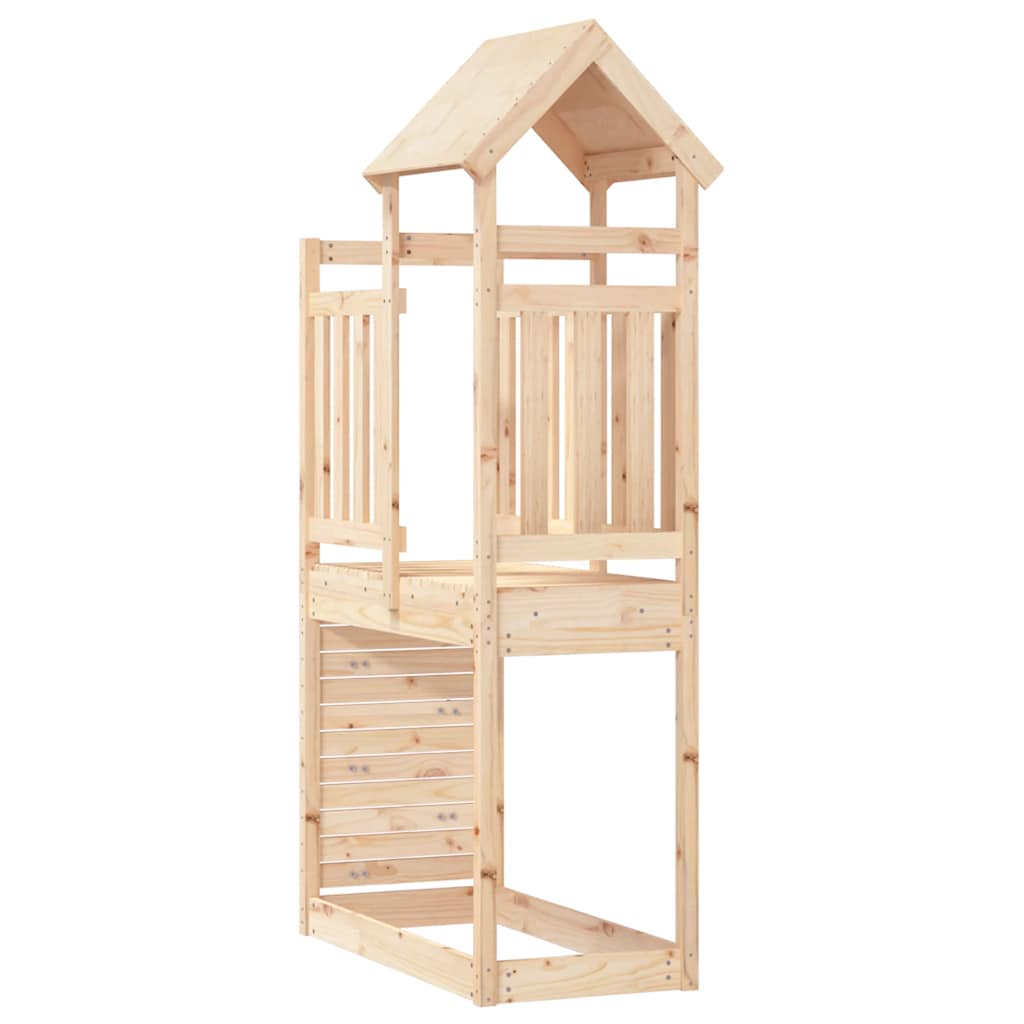 Play tower with climbing wall, 53 x 110.5 x 214 cm, pine wood