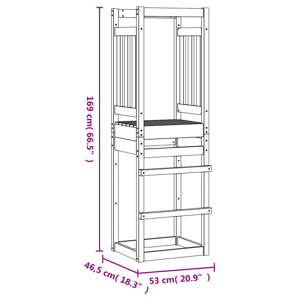 play tower, 53 x 46.5 x 169 cm, pine wood