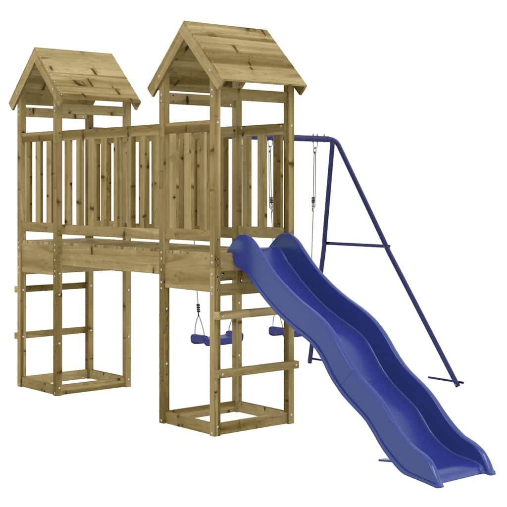 outdoor playground, impregnated pine wood