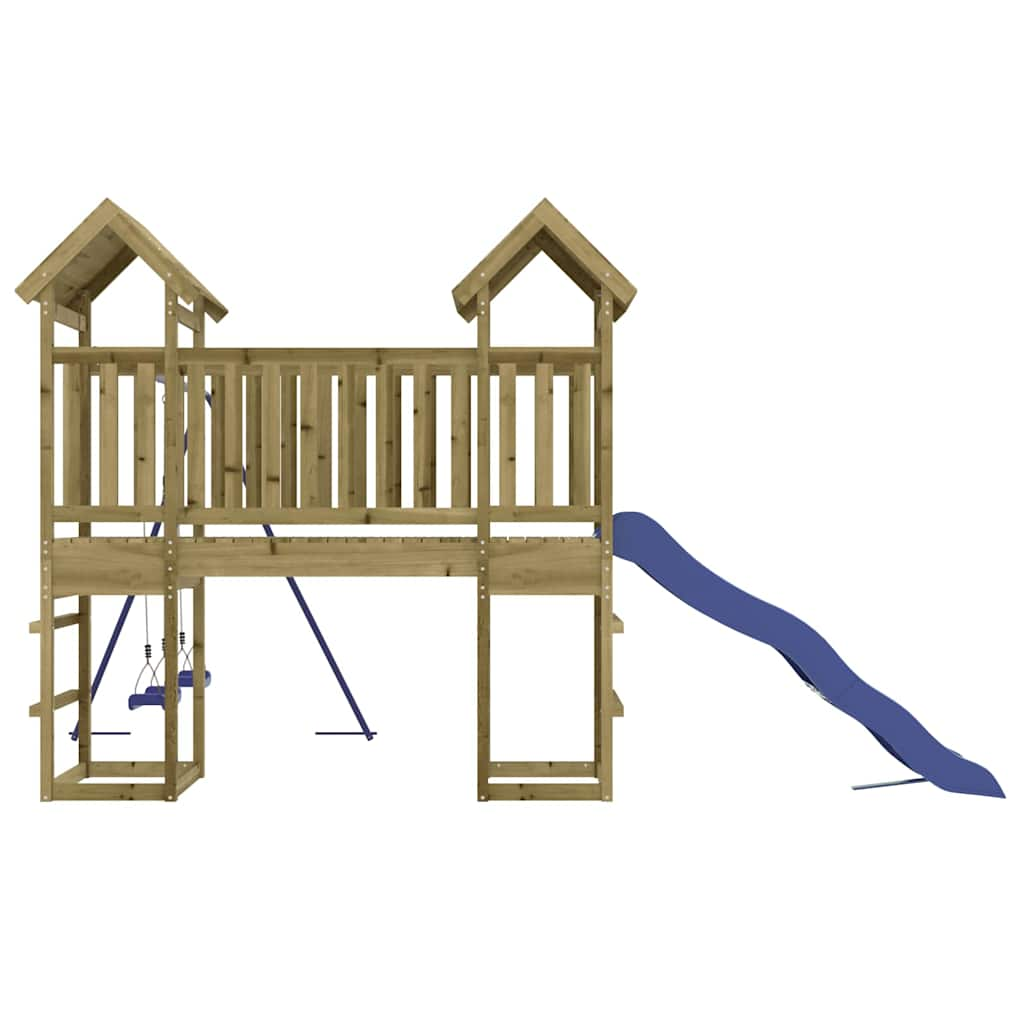 outdoor playground, impregnated pine wood