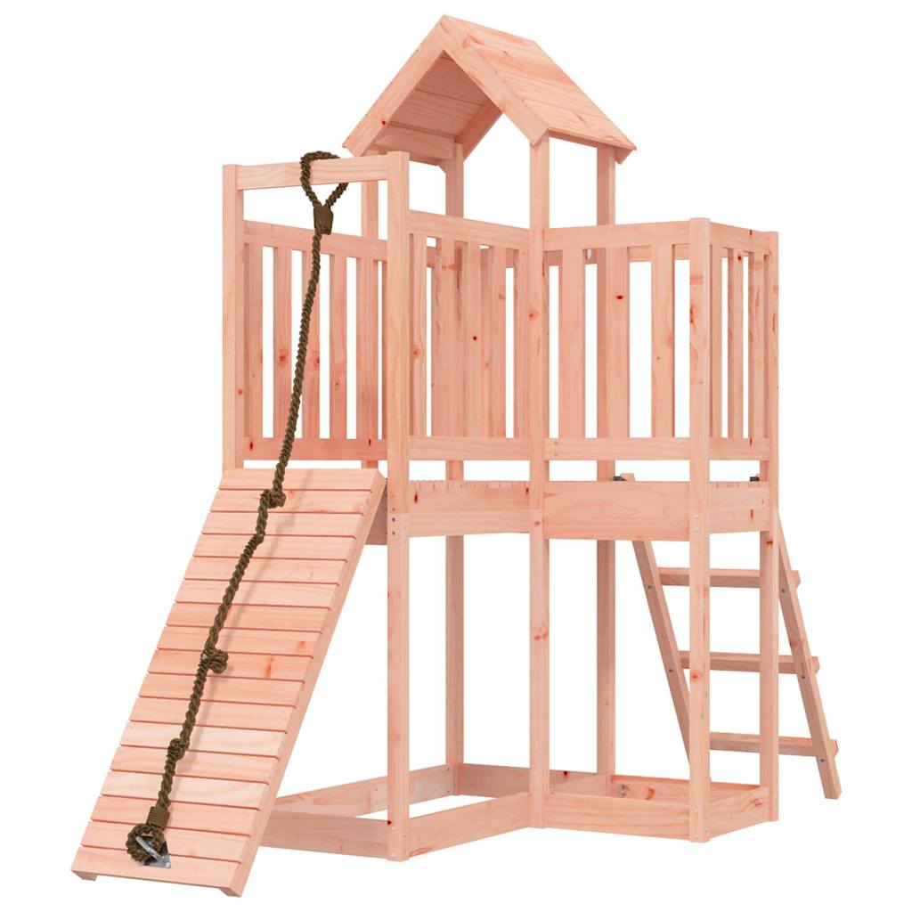 playhouse with climbing wall, rough wood