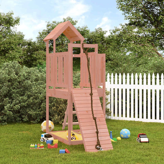 playhouse with climbing wall, rough wood