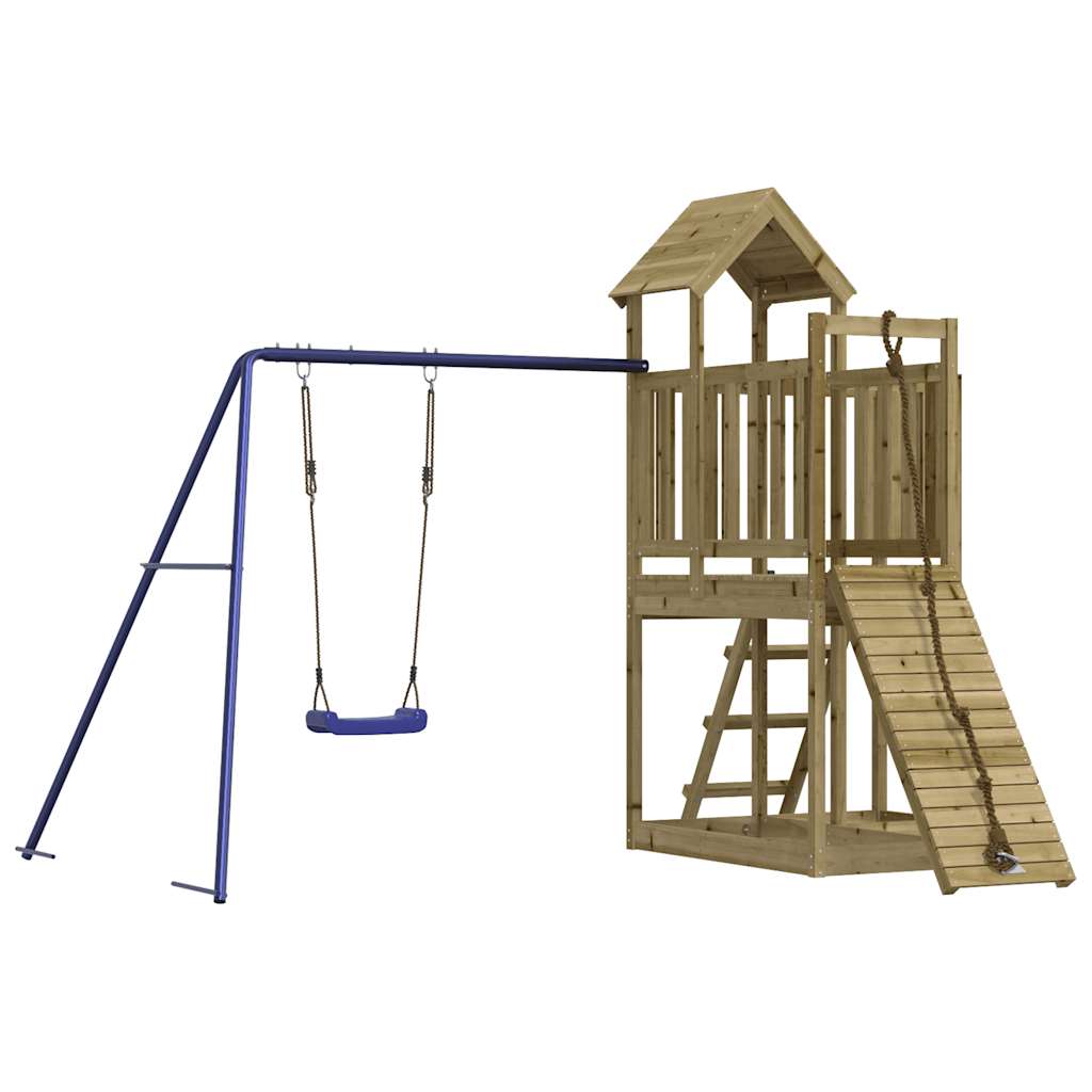 outdoor playground, impregnated pine wood