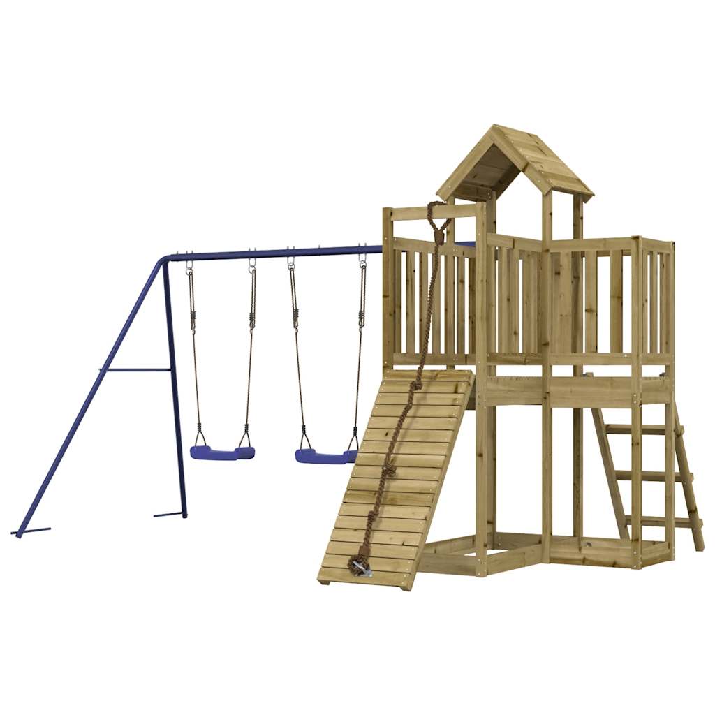 outdoor playground, impregnated pine wood