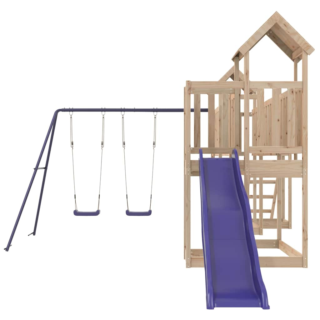 outdoor playground, pine wood